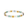 Bransoletka ze stali szlachetnej z koralikami miyuki w kolorze żółtym i zielonym