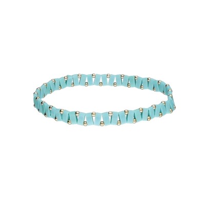 Bransoletka ze stali szlachetnej z koralikami miyuki w kolorze turkusowym