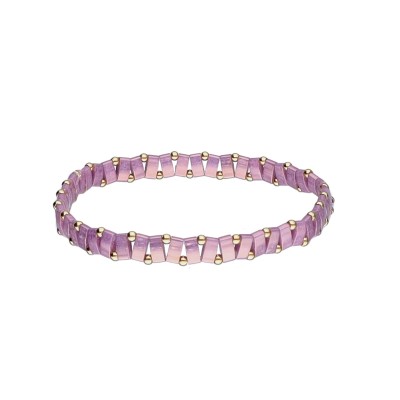 Bransoletka ze stali szlachetnej z koralikami miyuki w kolorze fioletowym