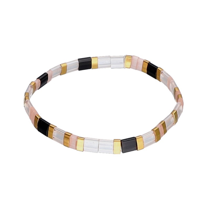 Bransoletka ze stali szlachetnej z koralikami miyuki