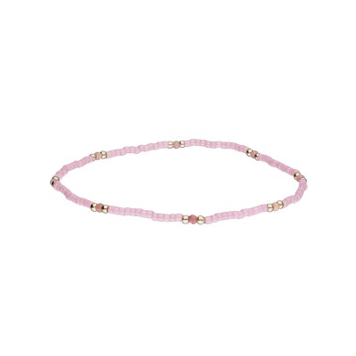 Bransoletka ze stali szlachetnej z koralikami miyuki w kolorze różowym