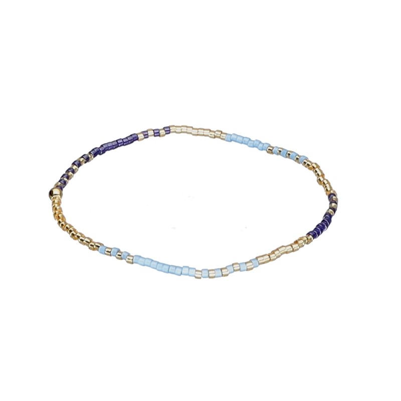 Bransoletka ze stali szlachetnej z koralikami miyuki w różnych odcieniach niebieskiego