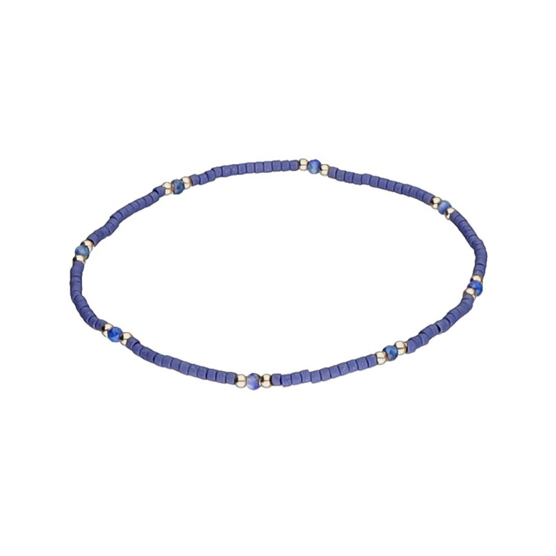 Bransoletka ze stali szlachetnej z koralikami miyuki granatowa