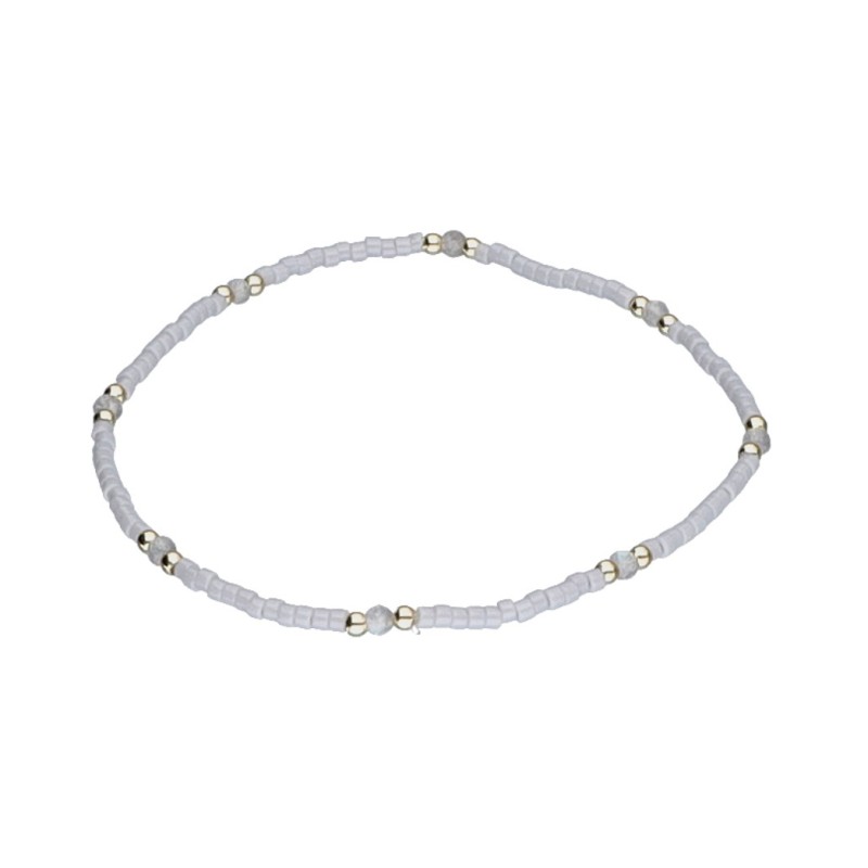 Bransoletka ze stali szlachetnej z koralikami miyuki szara