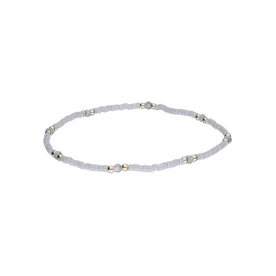 Bransoletka ze stali szlachetnej z koralikami miyuki szara