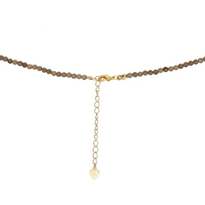 Naszyjnik ze stali szlachetnej z kwarcem dymnym