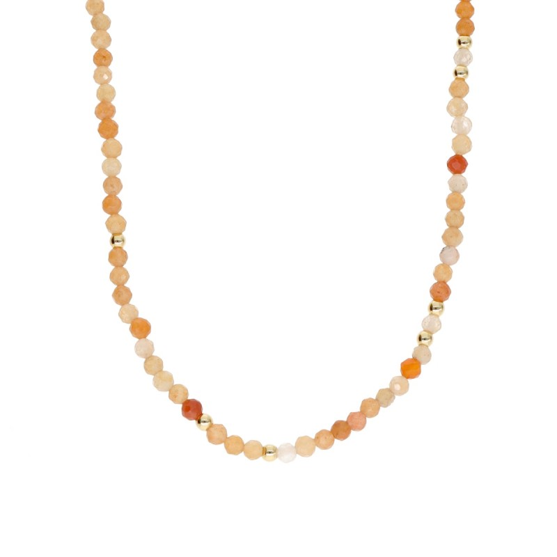 Naszyjnik ze stali szlachetnej z kamieniem słonecznym