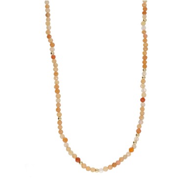 Naszyjnik ze stali szlachetnej z kamieniem słonecznym