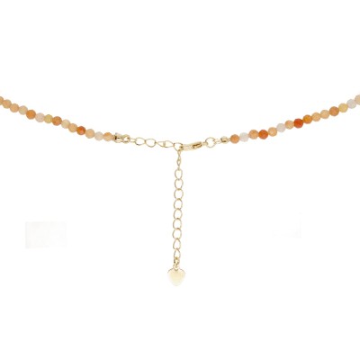 Naszyjnik ze stali szlachetnej z kamieniem słonecznym