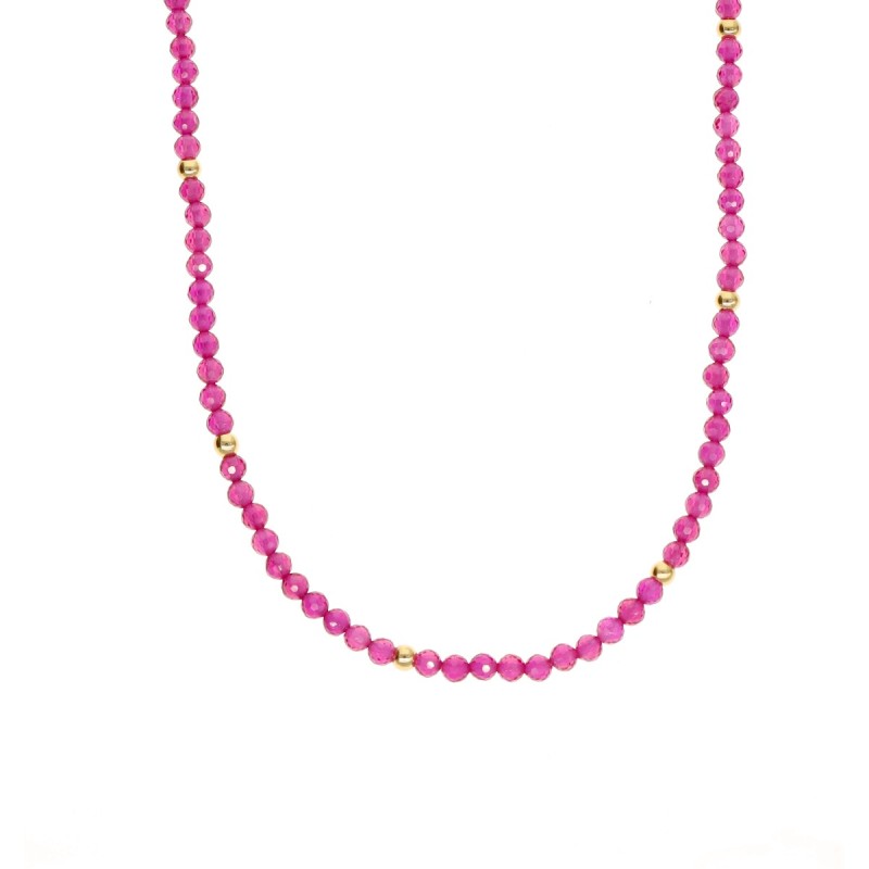 Naszyjnik ze stali szlachetnej z rubinem