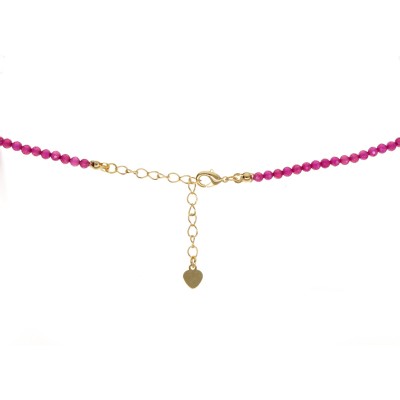 Naszyjnik ze stali szlachetnej z rubinem