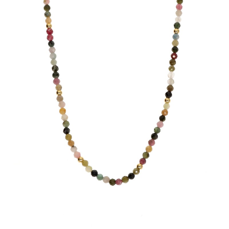 Naszyjnik ze stali szlachetnej z turmalinami