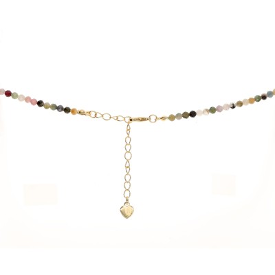 Naszyjnik ze stali szlachetnej z turmalinami