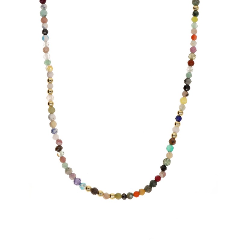 Naszyjnik ze stali szlachetnej z mixem kamieni