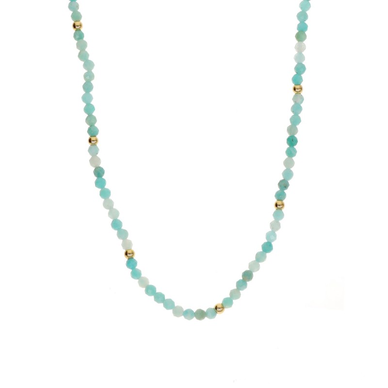 Naszyjnik ze stali szlachetnej z amazonitem