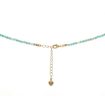 Naszyjnik ze stali szlachetnej z amazonitem