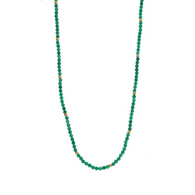 Naszyjnik ze stali szlachetnej z jadeitem