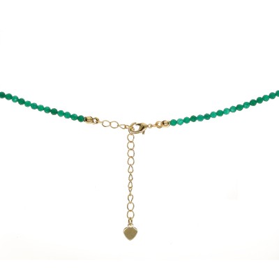 Naszyjnik ze stali szlachetnej z jadeitem