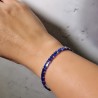 Bransoletka ze stali szlachetnej z koralikami miyuki w kolorze niebiesko - fioletowym