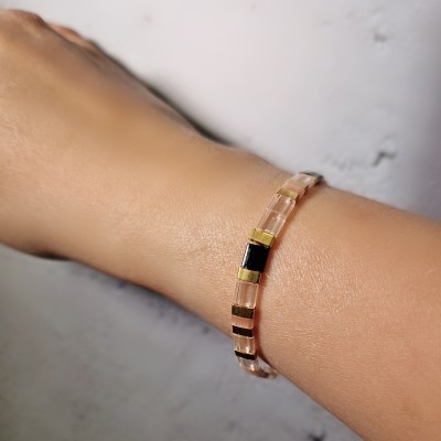 Bransoletka ze stali szlachetnej z koralikami miyuki