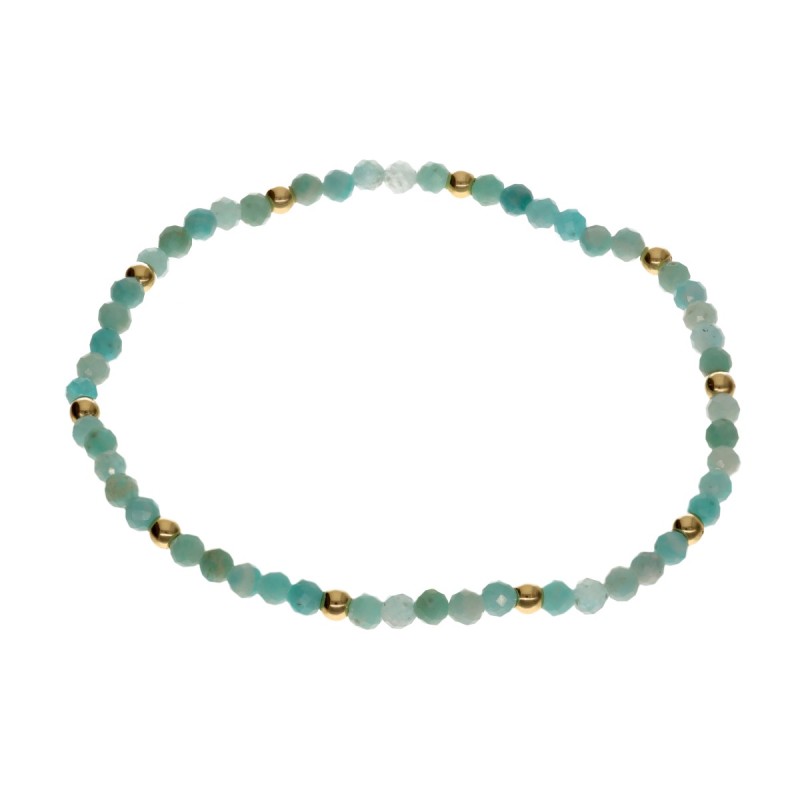 Bransoletka ze stali szlachetnej z amazonitem