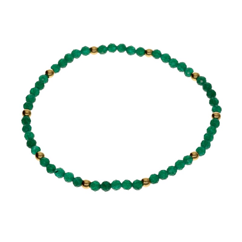 Bransoletka ze stali szlachetnej z jadeitem