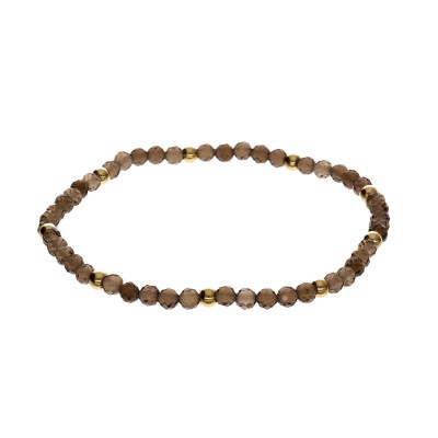 Bransoletka ze stali szlachetnej z kwarcem dymnym