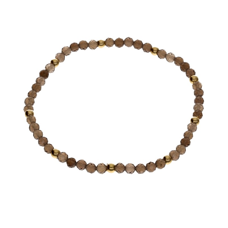 Bransoletka ze stali szlachetnej z kwarcem dymnym