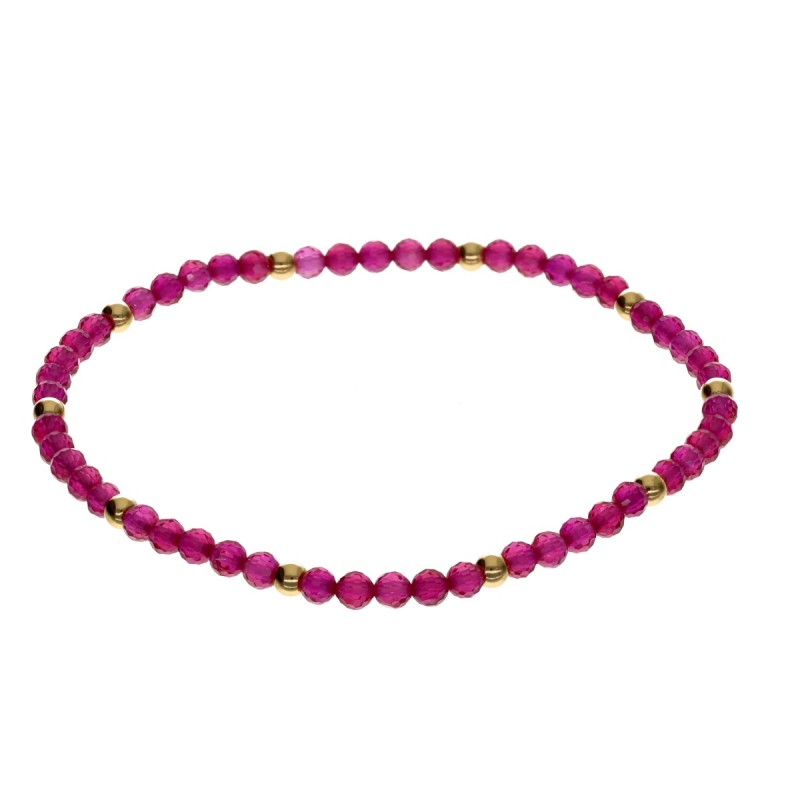 Bransoletka ze stali szlachetnej z rubinem