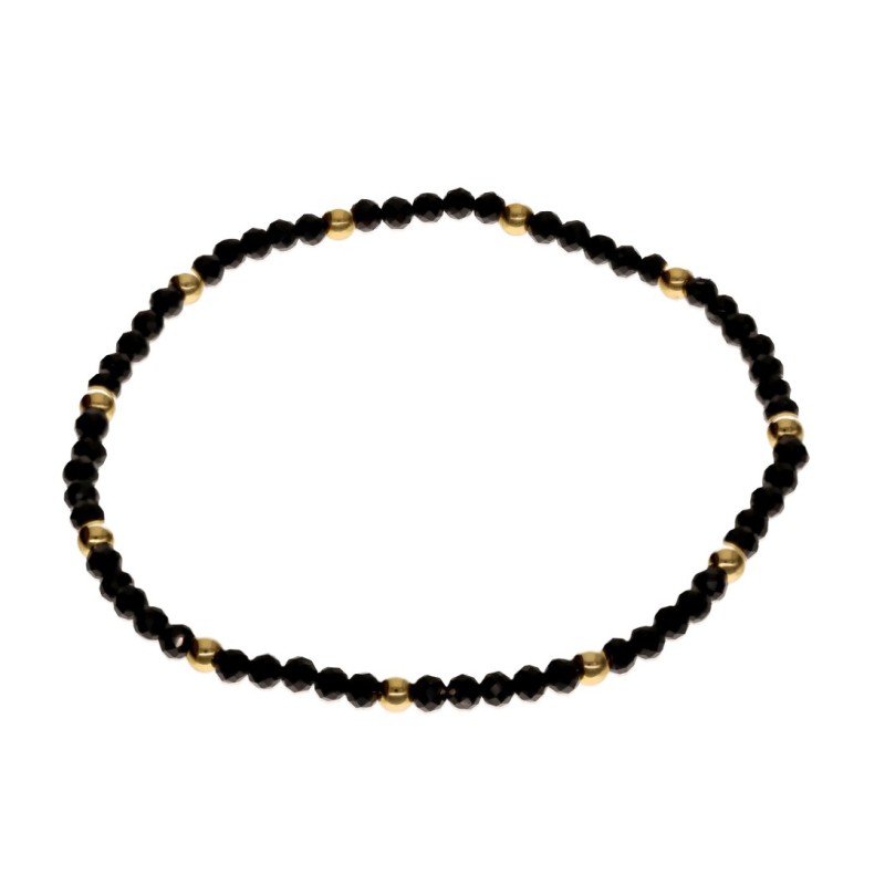 Bransoletka ze stali szlachetnej z czarnym turmalinem