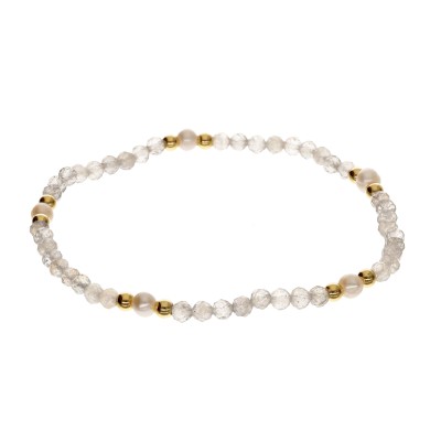 Bransoletka ze stali szlachetnej z labradorytem