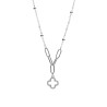Naszyjnik srebrny z koniczyną wysadzaną cyrkoniami