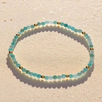 Bransoletka ze stali szlachetnej z amazonitem