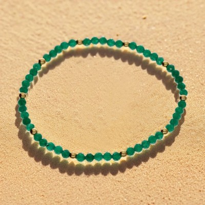 Bransoletka ze stali szlachetnej z jadeitem