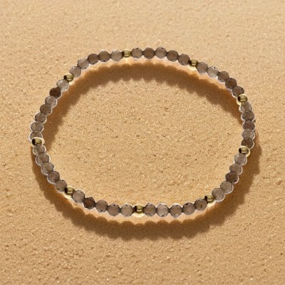 Bransoletka ze stali szlachetnej z kwarcem dymnym