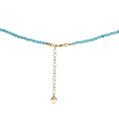 Naszyjnik ze stali szlachetnej z turkusem i perłą hodowlaną