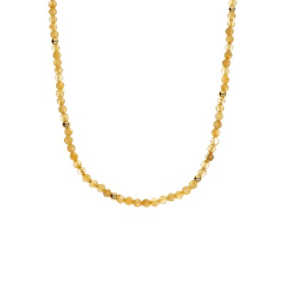 Naszyjnik ze stali szlachetnej z cytrynem