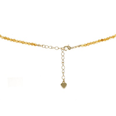 Naszyjnik ze stali szlachetnej z cytrynem