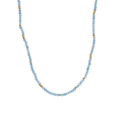 Naszyjnik ze stali szlachetnej z niebieskim agatem