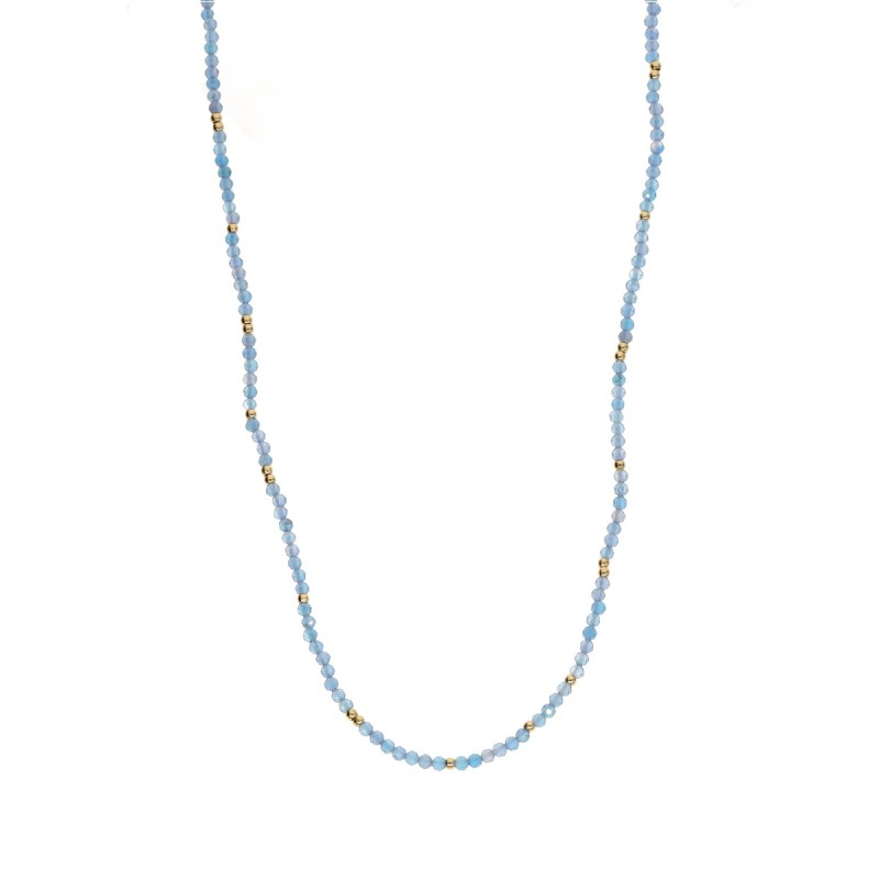 Naszyjnik ze stali szlachetnej z niebieskim agatem