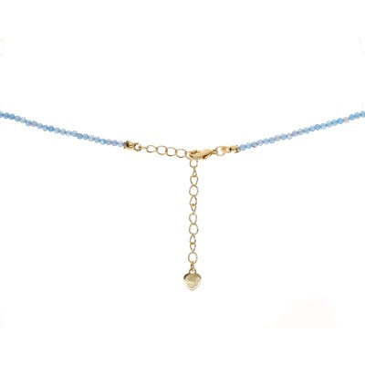 Naszyjnik ze stali szlachetnej z niebieskim agatem