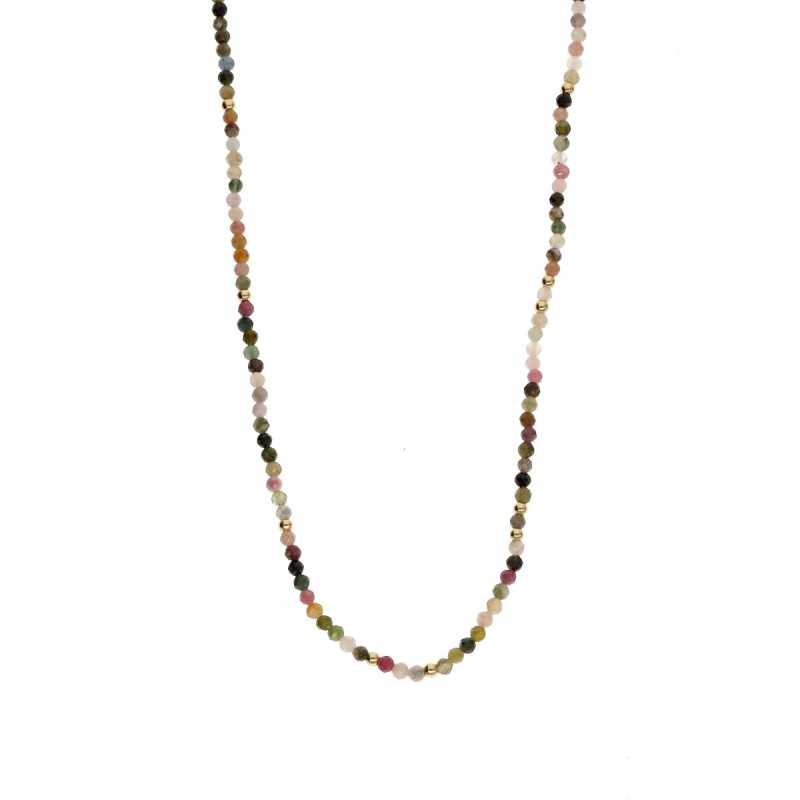 Naszyjnik ze stali szlachetnej z kolorowym turmalinem