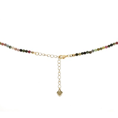 Naszyjnik ze stali szlachetnej z kolorowym turmalinem