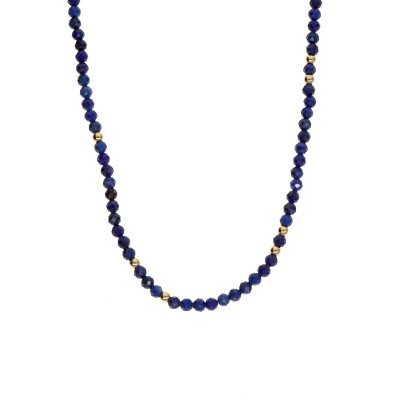 Naszyjnik ze stali szlachetnej z lapisem lazuli
