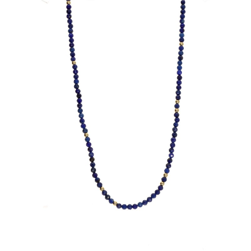 Naszyjnik ze stali szlachetnej z lapisem lazuli