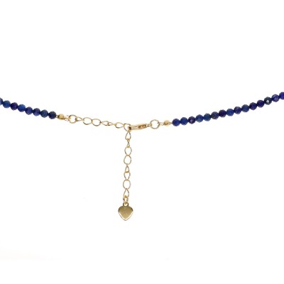 Naszyjnik ze stali szlachetnej z lapisem lazuli