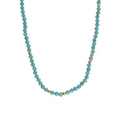 Naszyjnik ze stali szlachetnej z turkusem