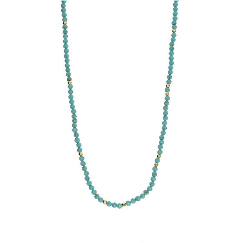 Naszyjnik ze stali szlachetnej z turkusem