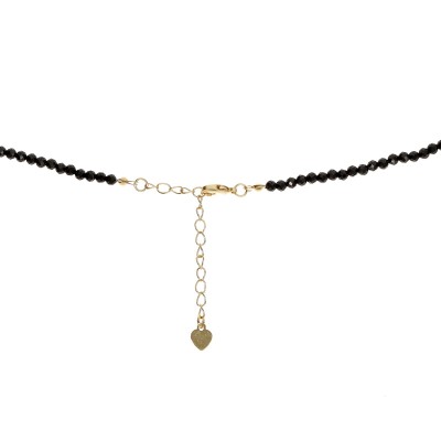 Naszyjnik ze stali szlachetnej  z onyksem