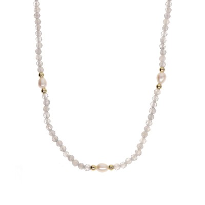 Naszyjnik ze stali szlachetnej  z labradorytem